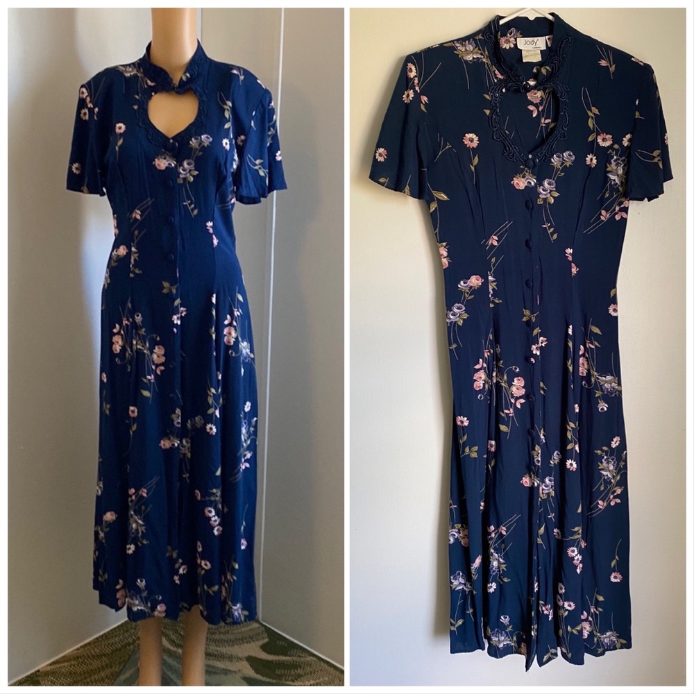 Vintage Jody Floral Print Maxi Dress Size 9